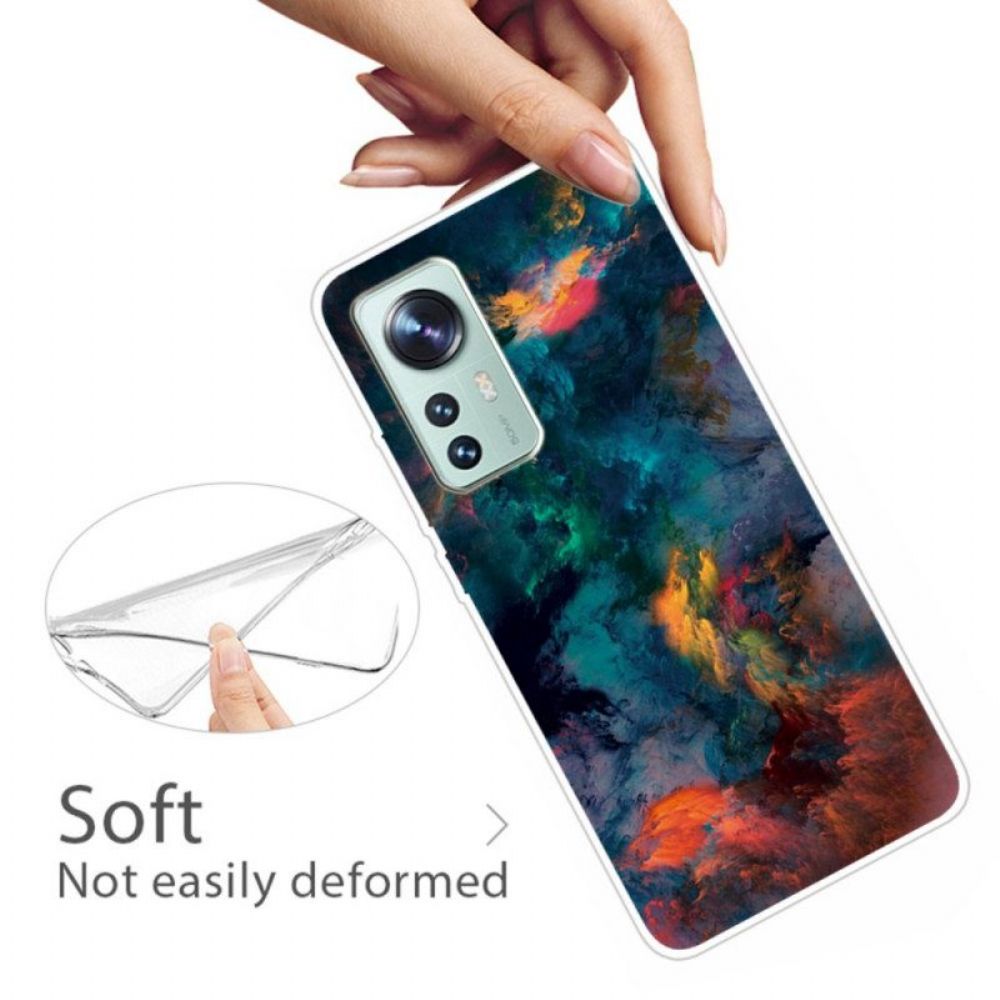 Hoesje voor Xiaomi 12 Pro Kleurrijke Cloud Silicone