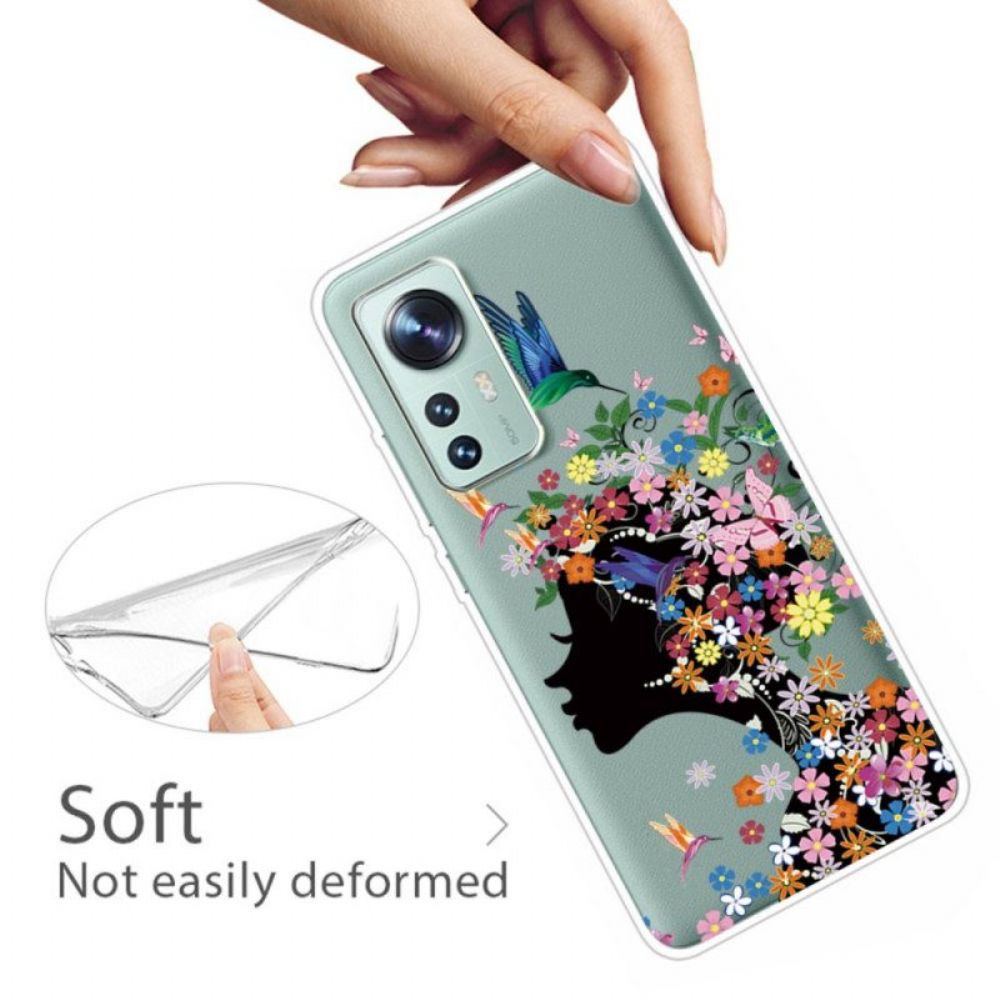 Hoesje voor Xiaomi 12 Pro Siliconen Bloemhoofd