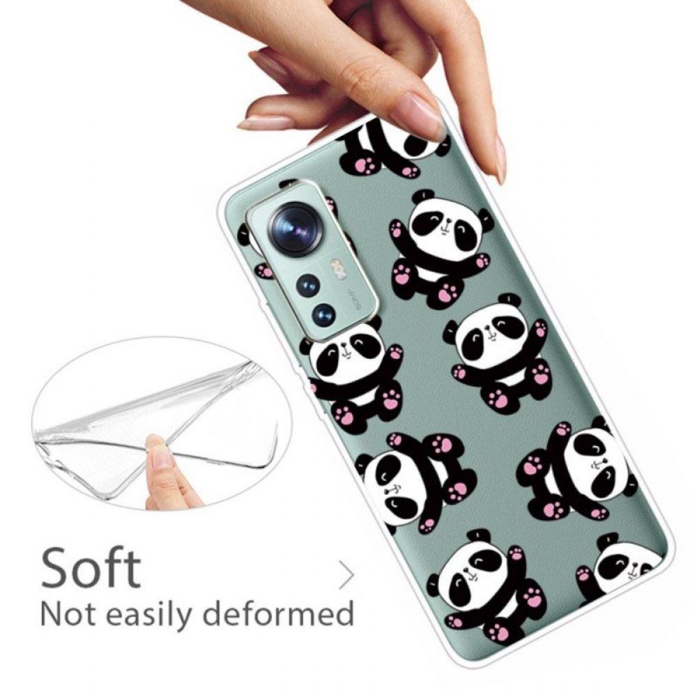 Hoesje voor Xiaomi 12 Pro Siliconen Kleine Panda's