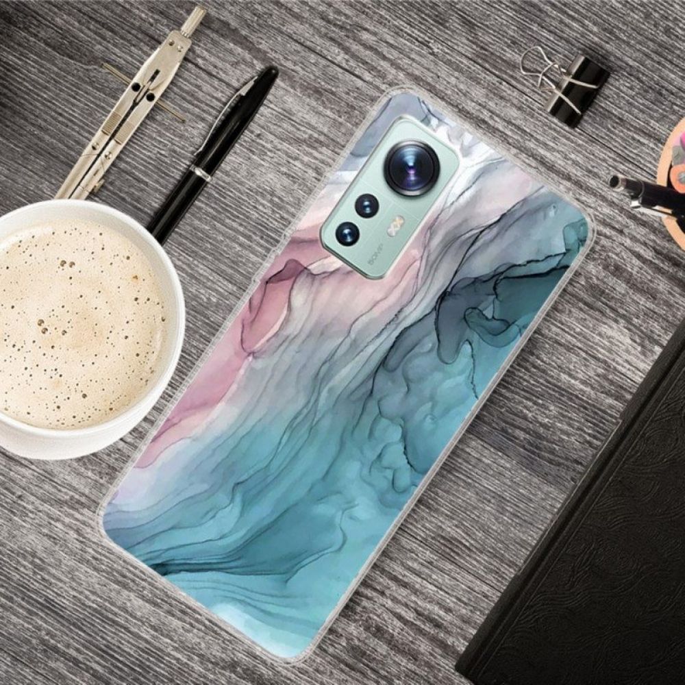 Hoesje voor Xiaomi 12 Pro Siliconen Marmer Aquarel