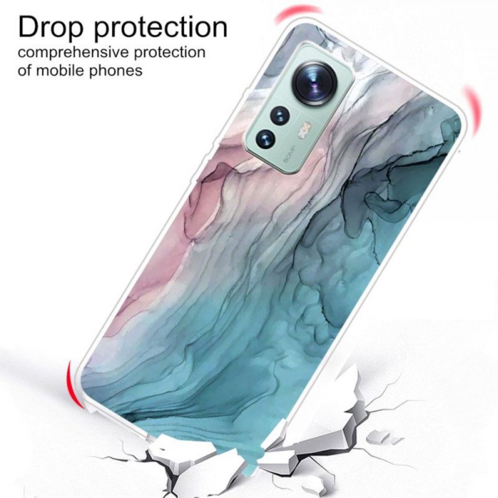 Hoesje voor Xiaomi 12 Pro Siliconen Marmer Aquarel