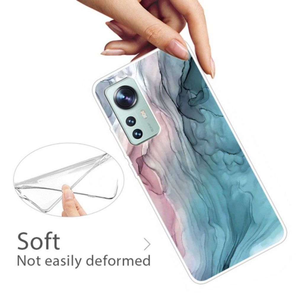 Hoesje voor Xiaomi 12 Pro Siliconen Marmer Aquarel