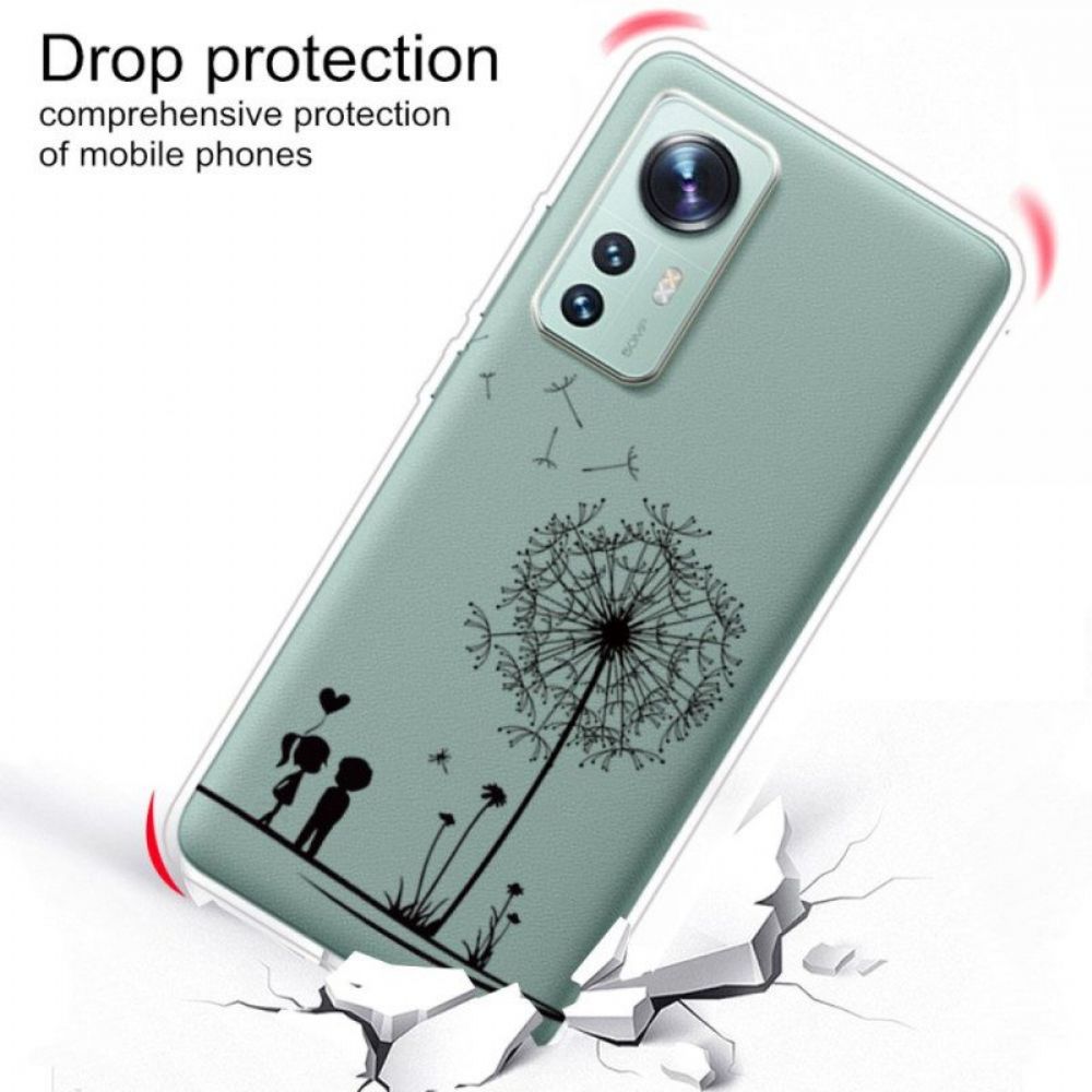 Hoesje voor Xiaomi 12 Pro Siliconen Paardebloemen