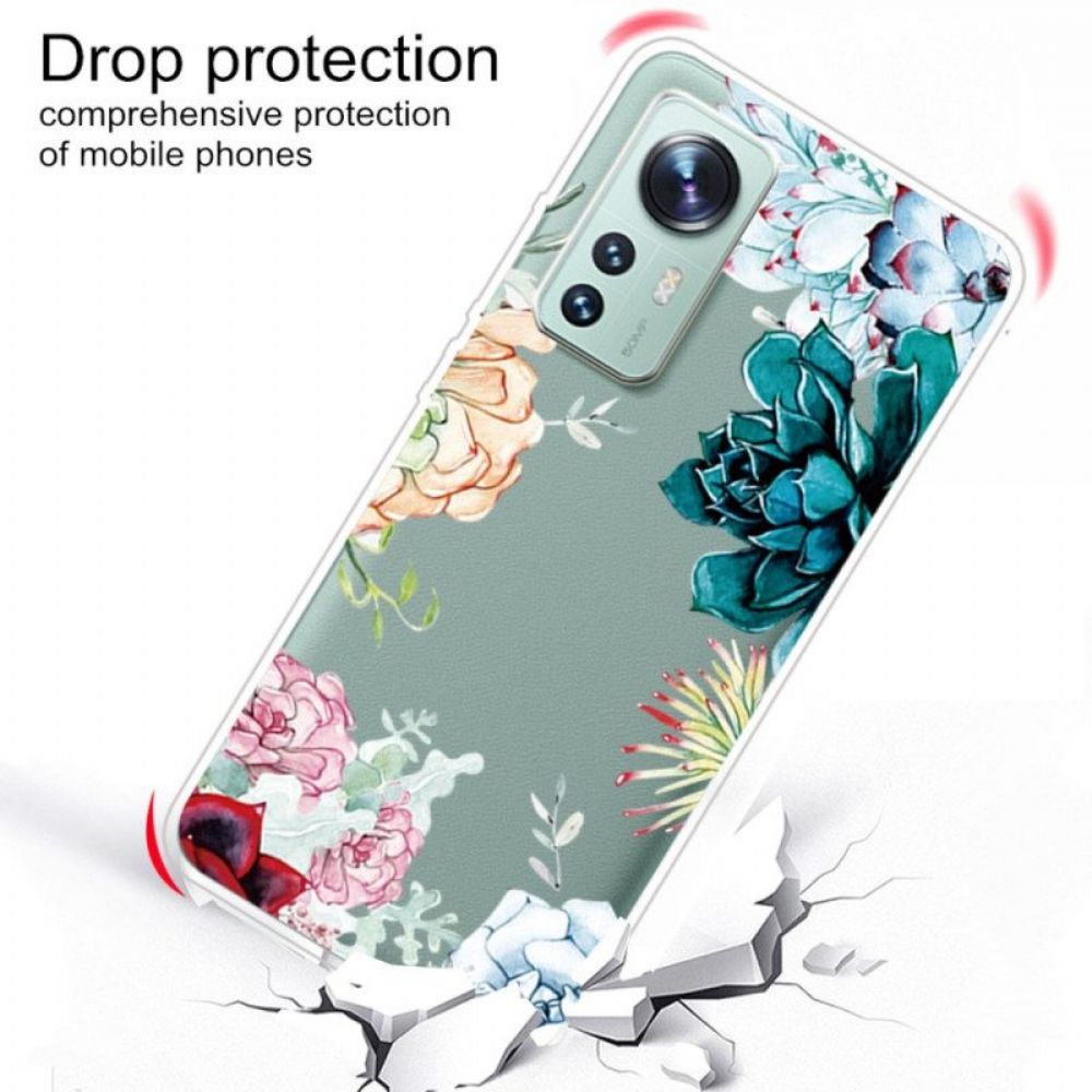 Hoesje voor Xiaomi 12 Pro Siliconen Wilde Bloemen