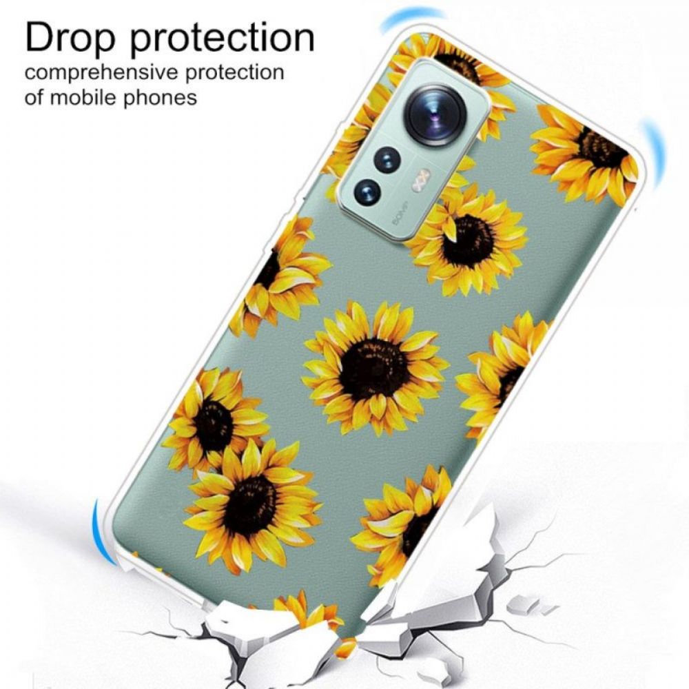 Hoesje voor Xiaomi 12 Pro Siliconen Zonnebloemen