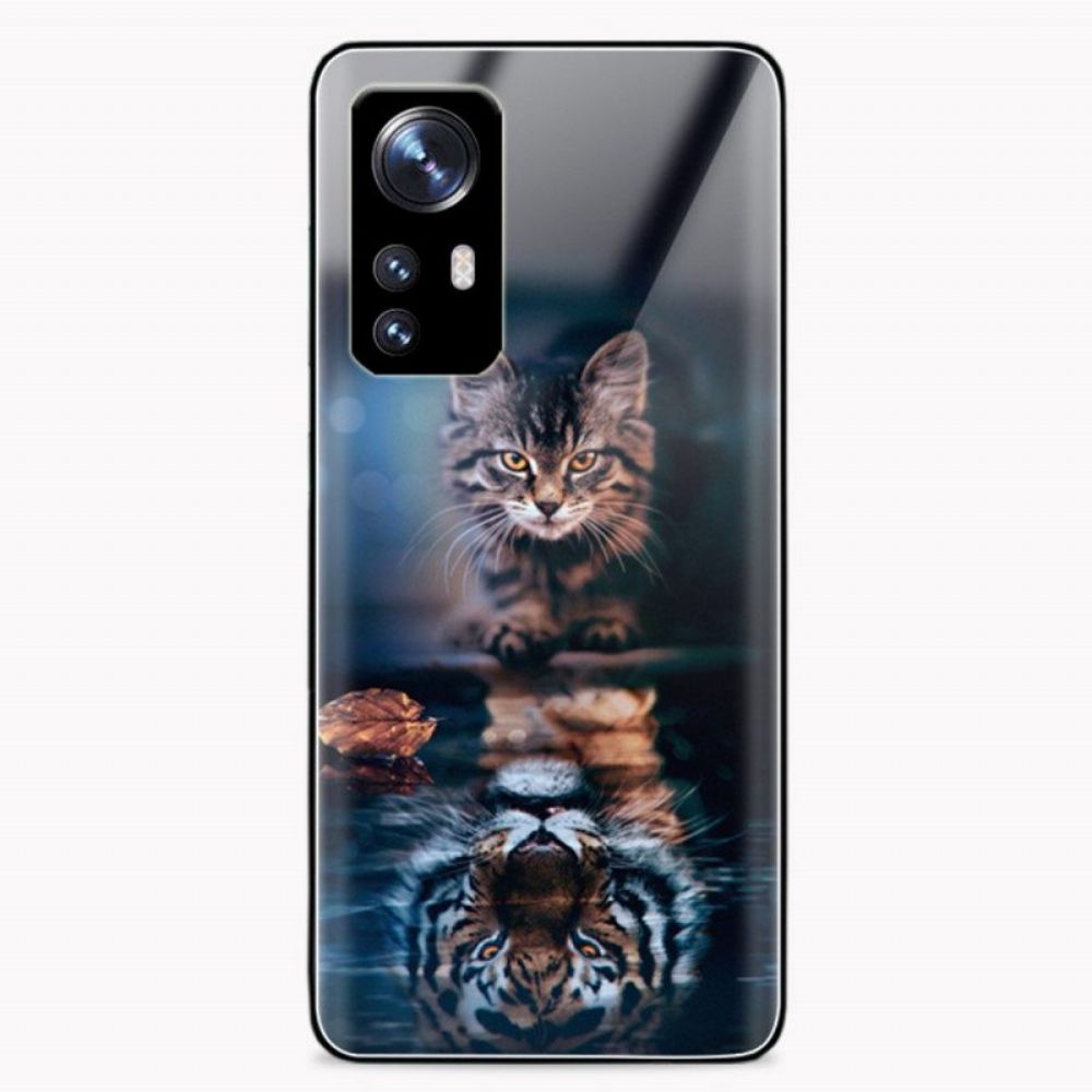 Hoesje voor Xiaomi 12 Pro Watchful Cat Gehard Glas