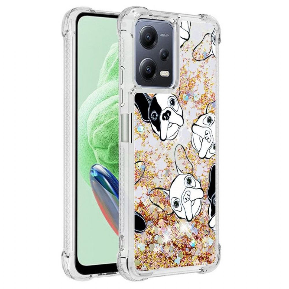 Hoesje voor Xiaomi Redmi Note 12 5G Pailletten Mr Dog