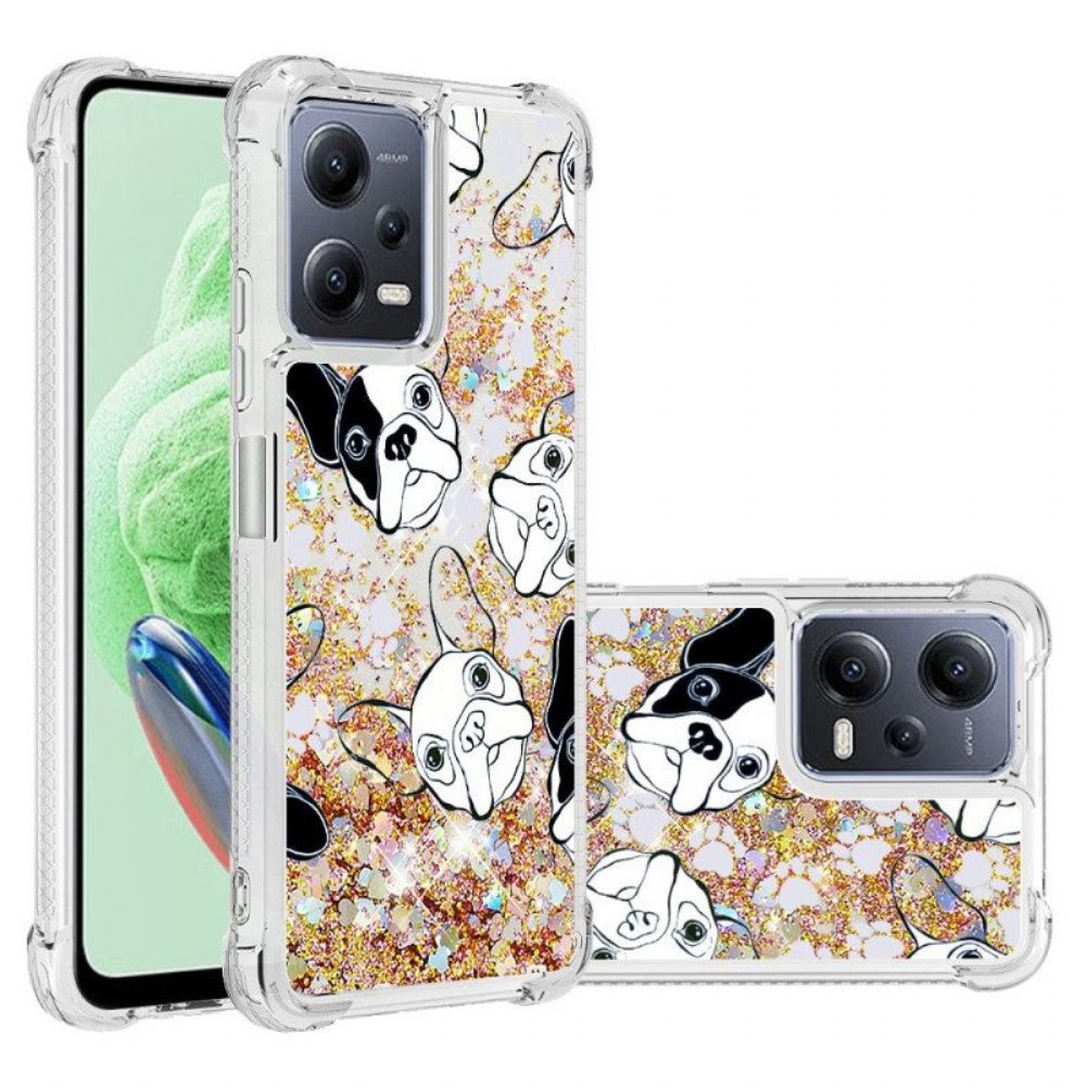 Hoesje voor Xiaomi Redmi Note 12 5G Pailletten Mr Dog