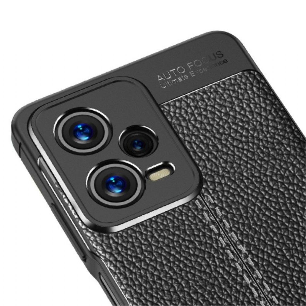 Hoesje voor Xiaomi Redmi Note 12 Pro Dubbellijnig Litchi-leereffect