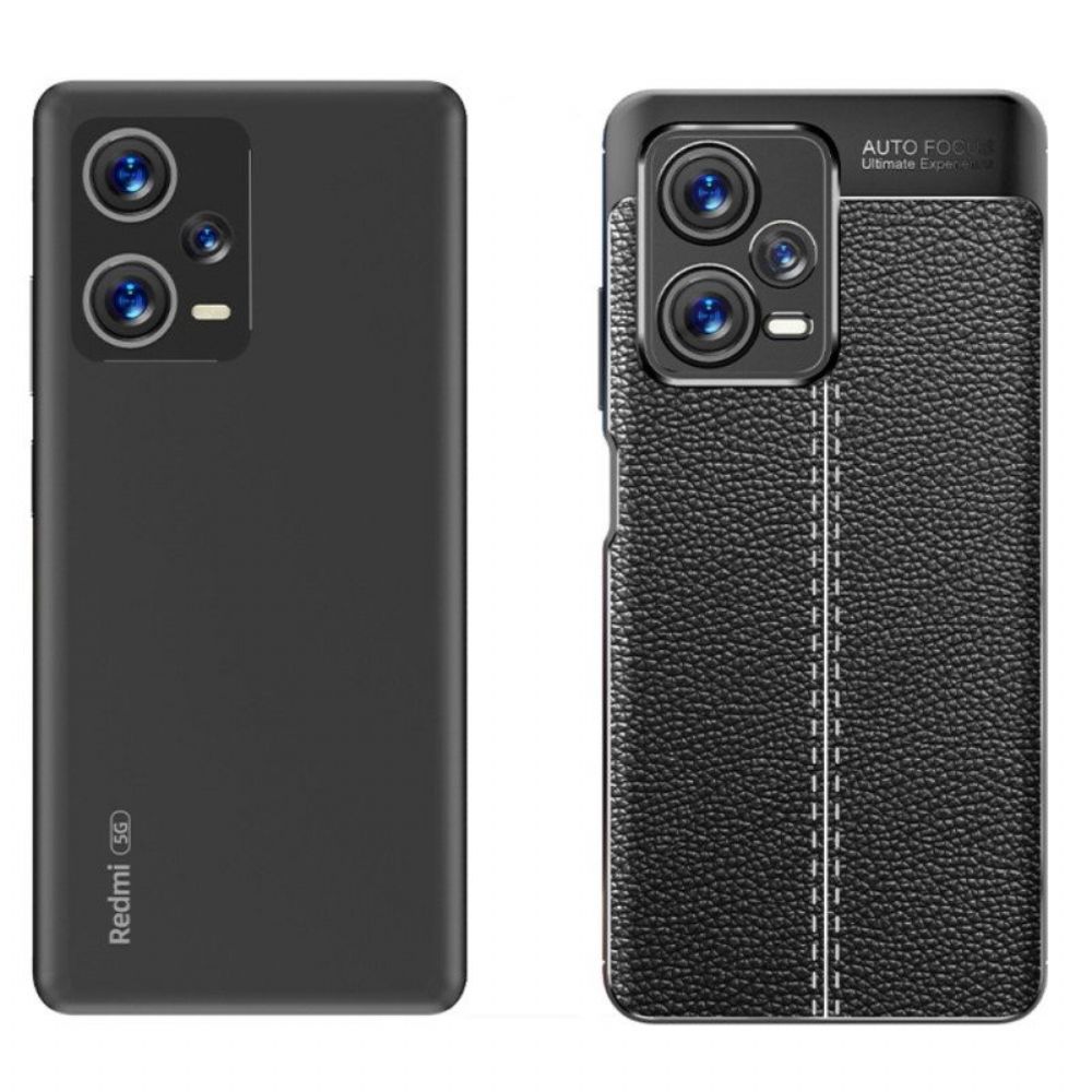 Hoesje voor Xiaomi Redmi Note 12 Pro Plus Dubbellijnig Litchi-leereffect