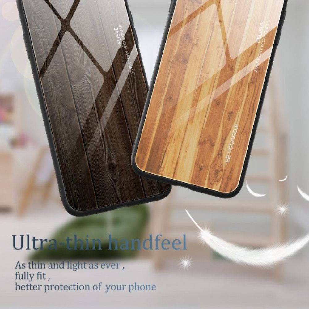 Hoesje voor Xiaomi Redmi Note 12 Pro Plus Houtdesign Gehard Glas