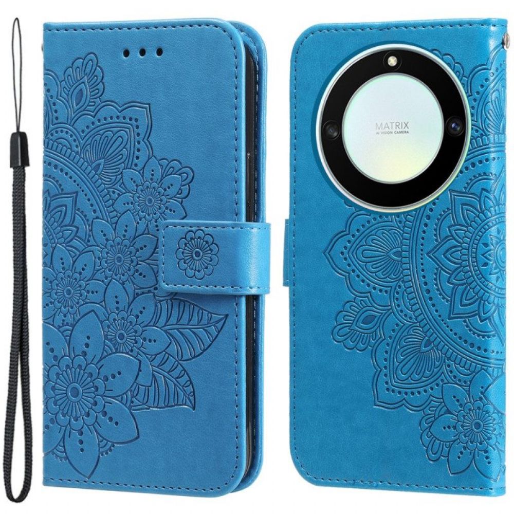 Leren Hoesje voor Honor Magic 5 Lite Met Ketting Strakke Mandala