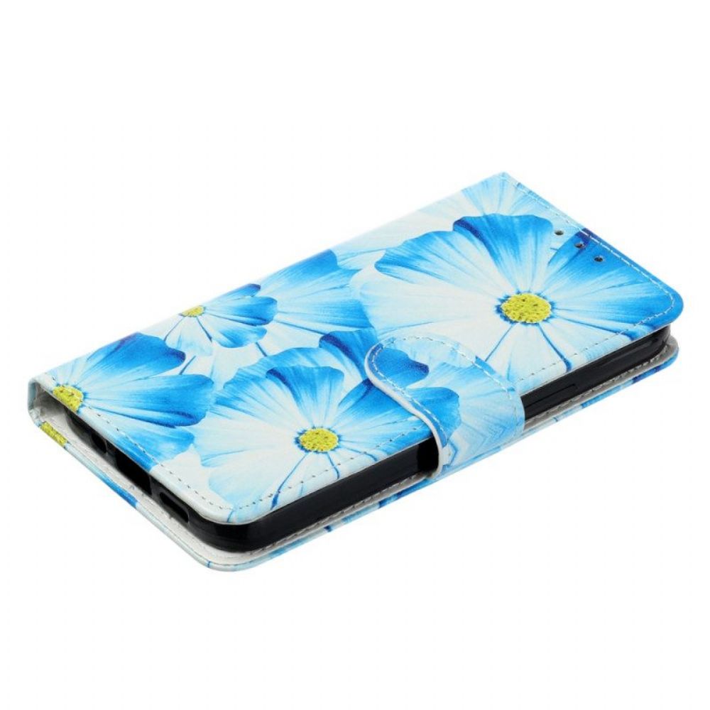 Leren Hoesje voor Moto G73 5G Intense Bloemen