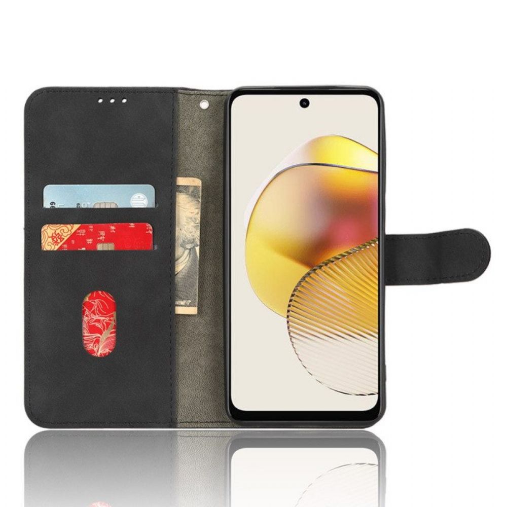 Leren Hoesje voor Moto G73 5G Skin-touch-gevoel