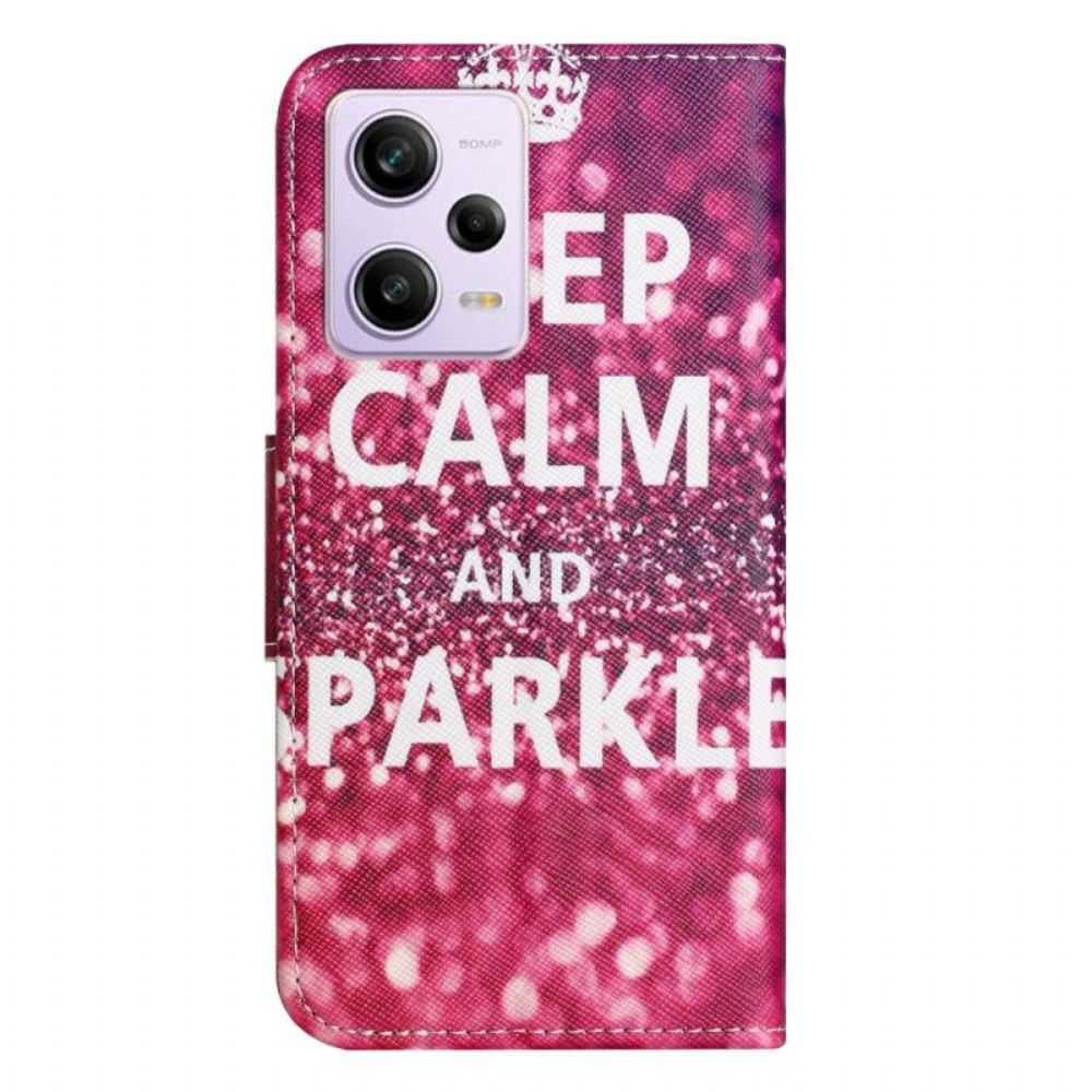 Leren Hoesje voor Poco X5 5G Met Ketting Houd Kalm Band