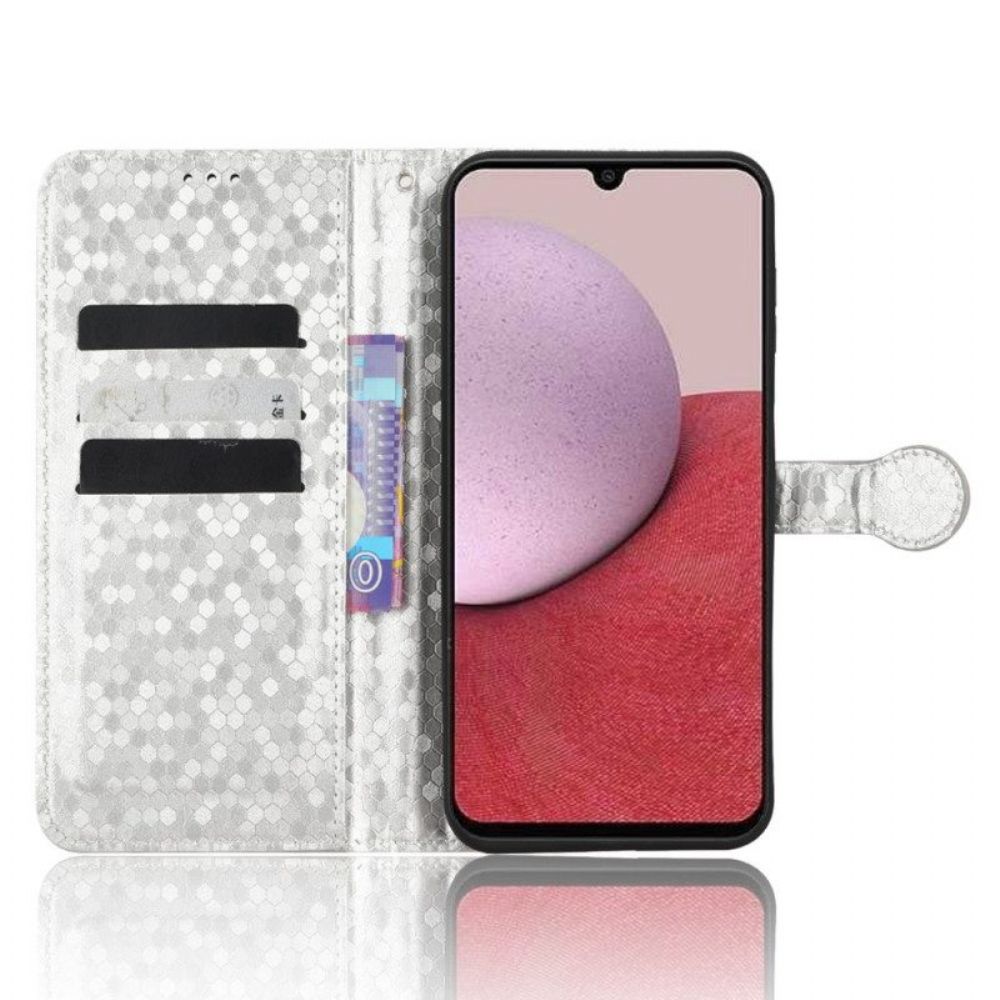 Leren Hoesje voor Samsung Galaxy A14 / A14 5G Met Ketting Transparant Met Ring-support