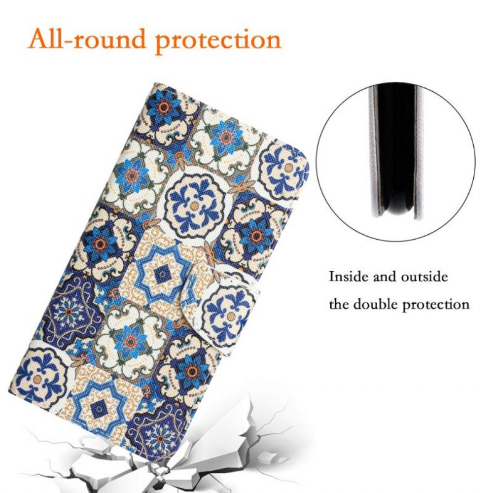 Leren Hoesje voor Samsung Galaxy A54 5G Met Ketting Bandjes Patchwork