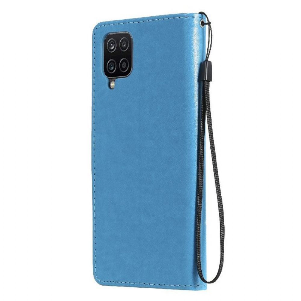 Leren Hoesje voor Samsung Galaxy M12 / A12 Met Ketting Kat En Bij Met Lanyard