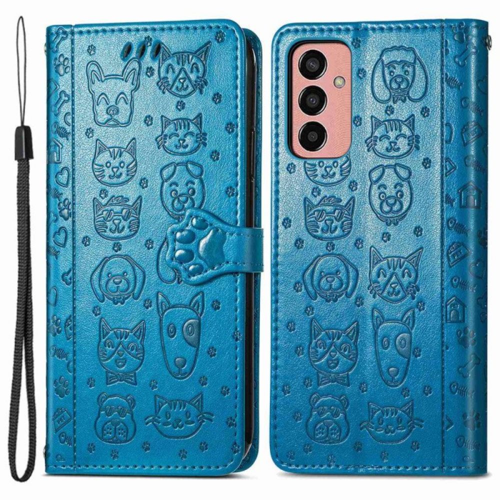 Leren Hoesje voor Samsung Galaxy M13 Geanimeerde Dieren