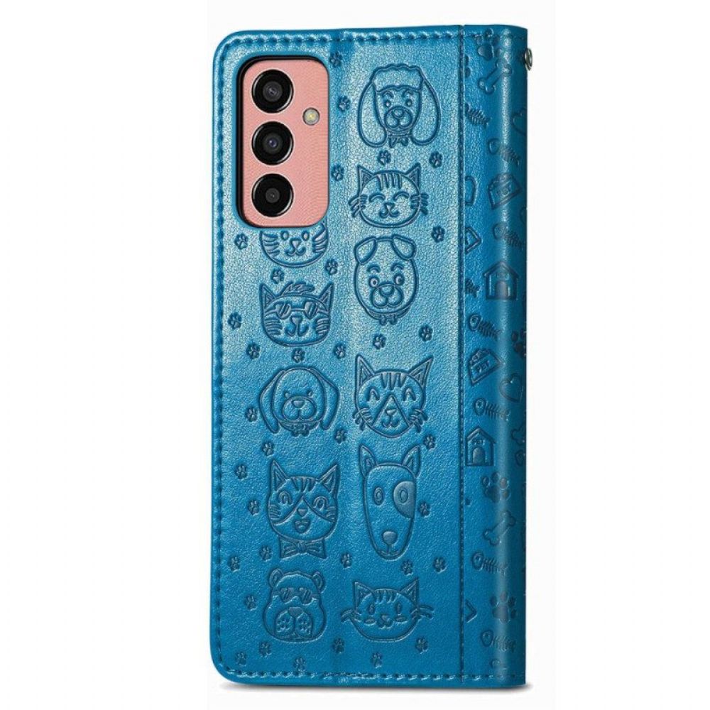 Leren Hoesje voor Samsung Galaxy M13 Geanimeerde Dieren