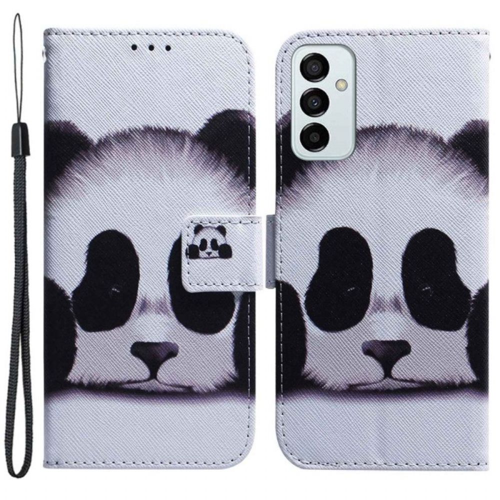 Leren Hoesje voor Samsung Galaxy M13 Met Ketting Strakke Panda