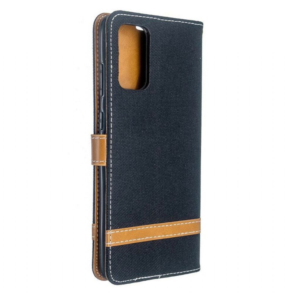 Leren Hoesje voor Samsung Galaxy S20 Plus / S20 Plus 5G Met Ketting Band Van Stof En Leereffect