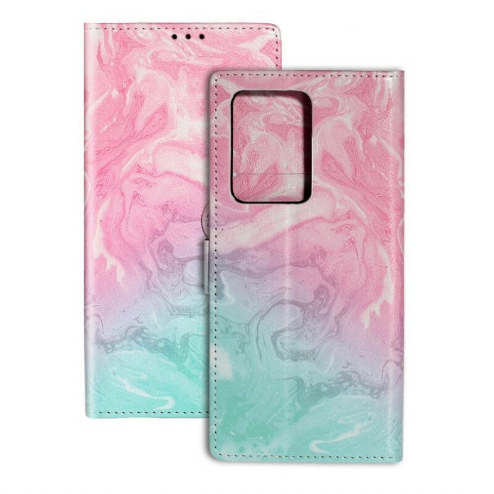 Leren Hoesje voor Samsung Galaxy S20 Plus / S20 Plus 5G Ontwerper Marmer