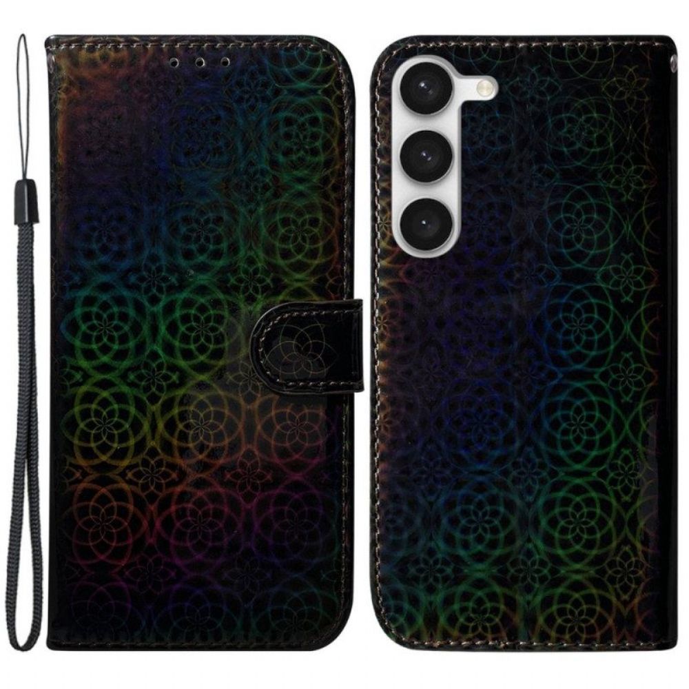 Leren Hoesje voor Samsung Galaxy S23 5G Disco-stijl