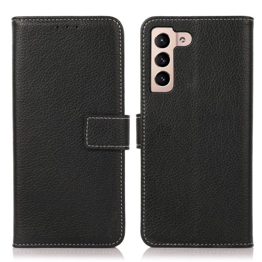 Leren Hoesje voor Samsung Galaxy S23 5G Lychee Lederen Stijl