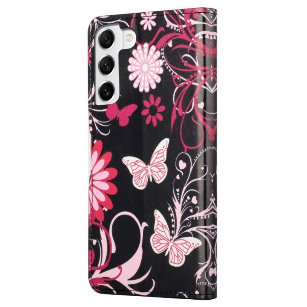 Leren Hoesje voor Samsung Galaxy S23 5G Mooie Vlinders