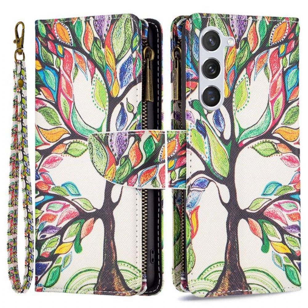 Leren Hoesje voor Samsung Galaxy S23 5G Portemonnee Leren Boom Portemonnee