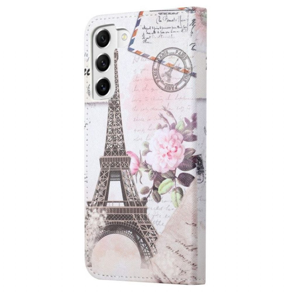 Leren Hoesje voor Samsung Galaxy S23 5G Vintage Eiffeltoren