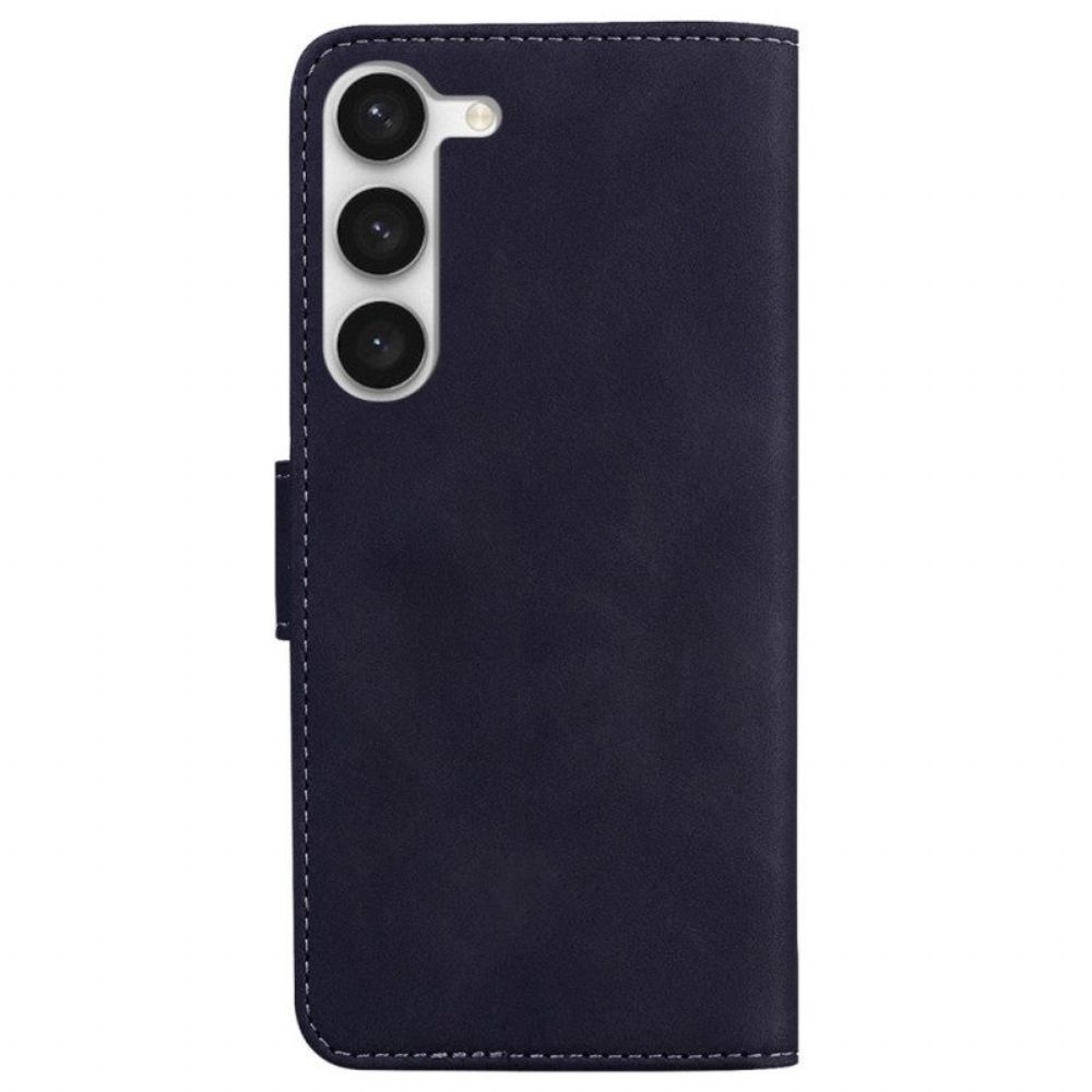 Leren Hoesje voor Samsung Galaxy S23 5G Vlinder