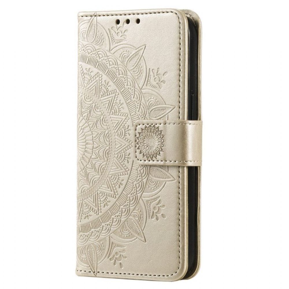 Leren Hoesje voor Samsung Galaxy S23 5G Zon Mandala