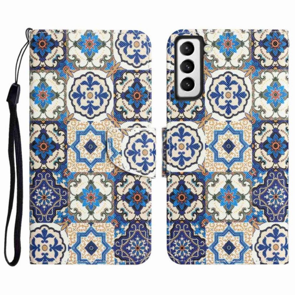 Leren Hoesje voor Samsung Galaxy S23 Plus 5G Met Ketting Bandjes Patchwork