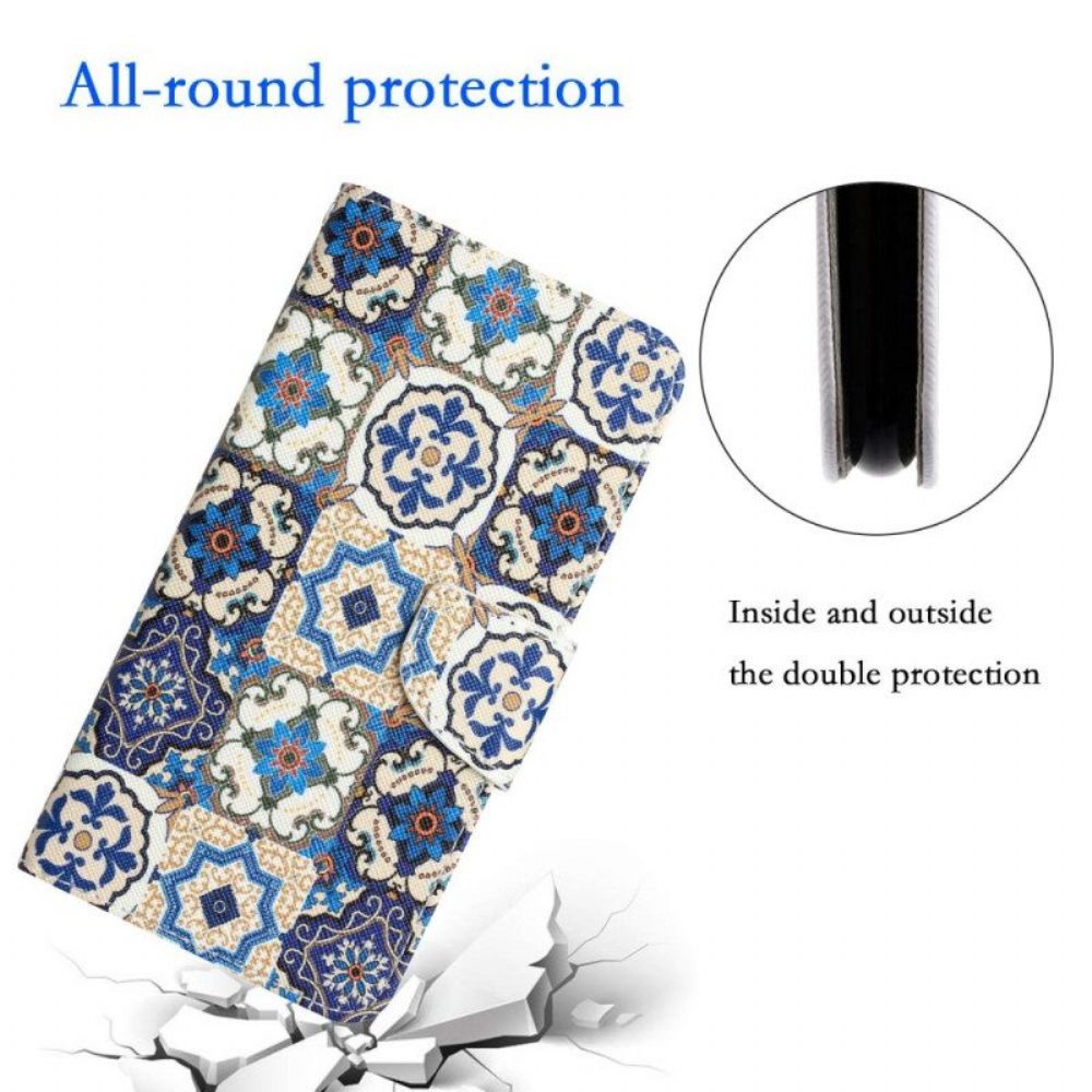 Leren Hoesje voor Samsung Galaxy S23 Plus 5G Met Ketting Bandjes Patchwork