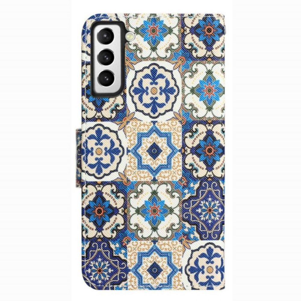 Leren Hoesje voor Samsung Galaxy S23 Plus 5G Met Ketting Bandjes Patchwork