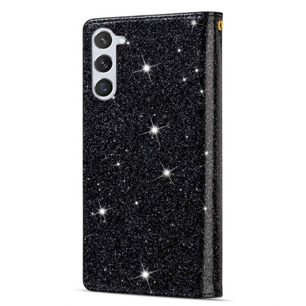 Leren Hoesje voor Samsung Galaxy S23 Plus 5G Portemonnee Leren Portemonnee Met Pailletten