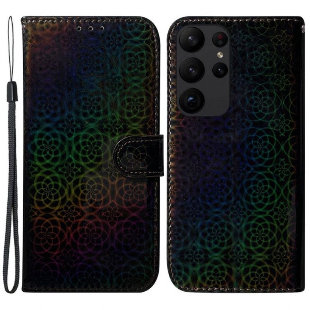 Leren Hoesje voor Samsung Galaxy S23 Ultra 5G Disco-stijl