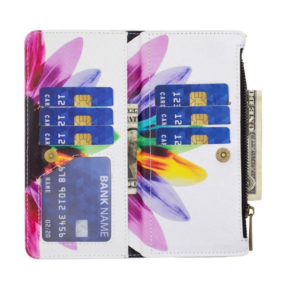 Leren Hoesje voor Samsung Galaxy S23 Ultra 5G Portemonnee Leren Bloemen Portemonnee