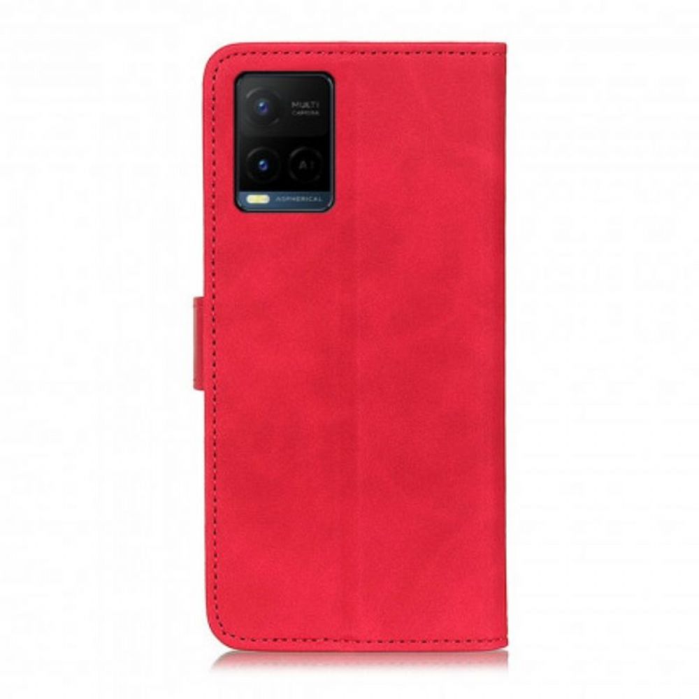 Leren Hoesje voor Vivo Y33s Mat Vintage Leereffect Khazneh