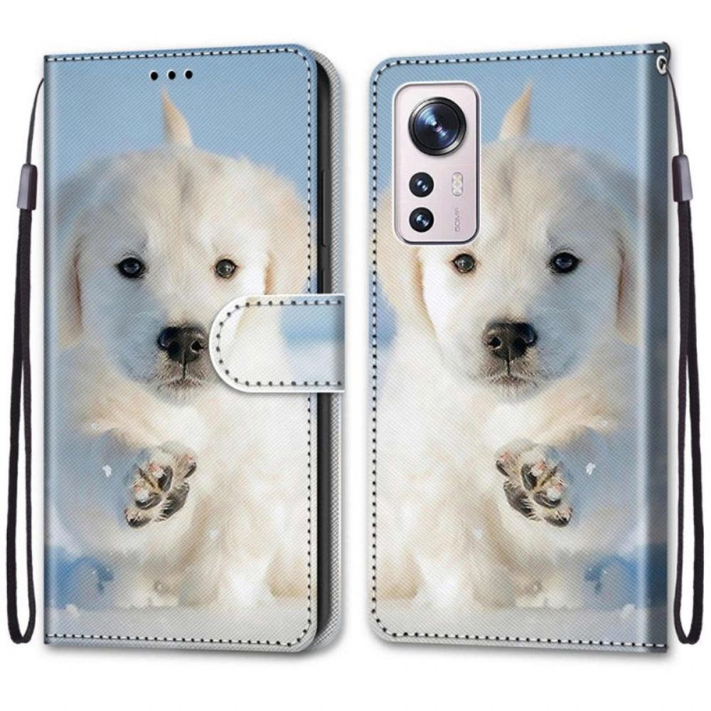 Leren Hoesje voor Xiaomi 12 / 12X Met Ketting String Puppy