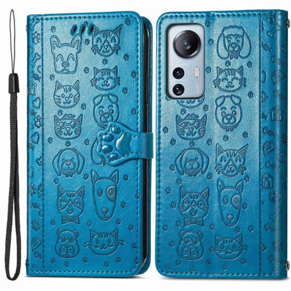 Leren Hoesje voor Xiaomi 12 Lite Geanimeerde Dieren