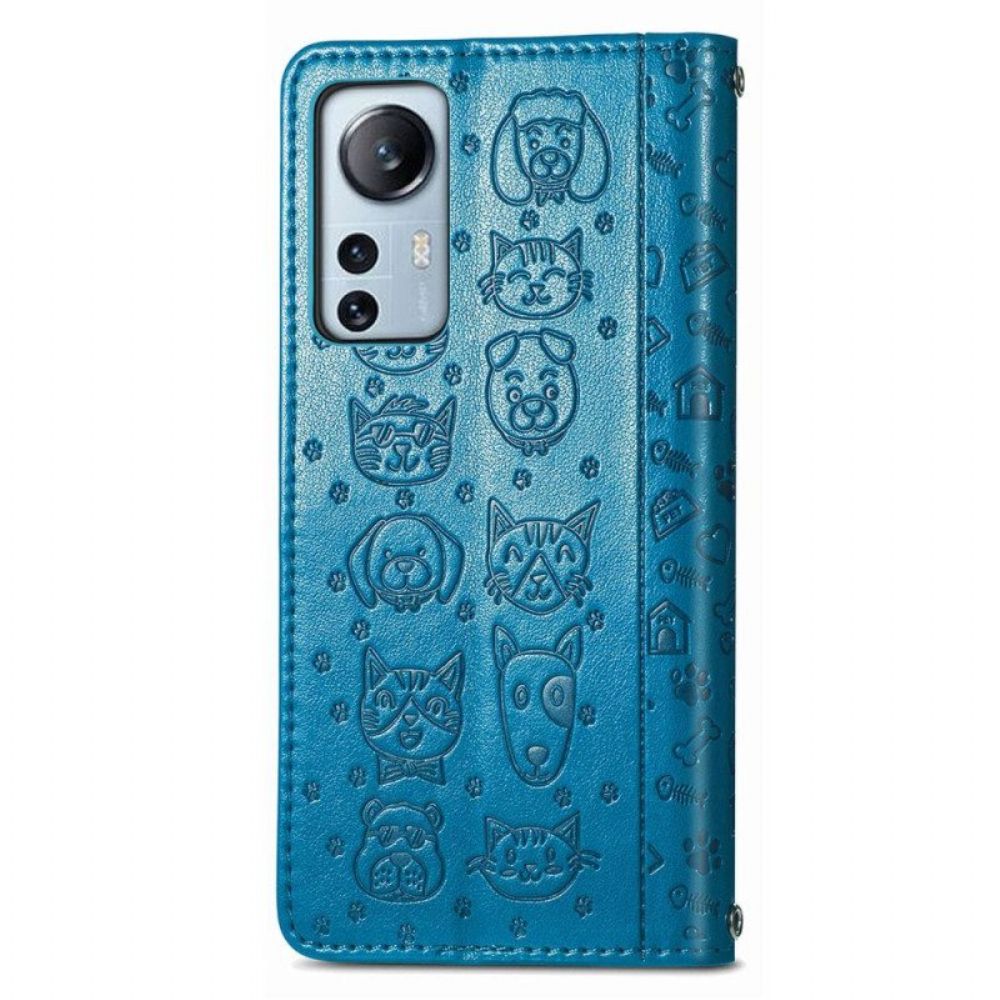 Leren Hoesje voor Xiaomi 12 Lite Geanimeerde Dieren