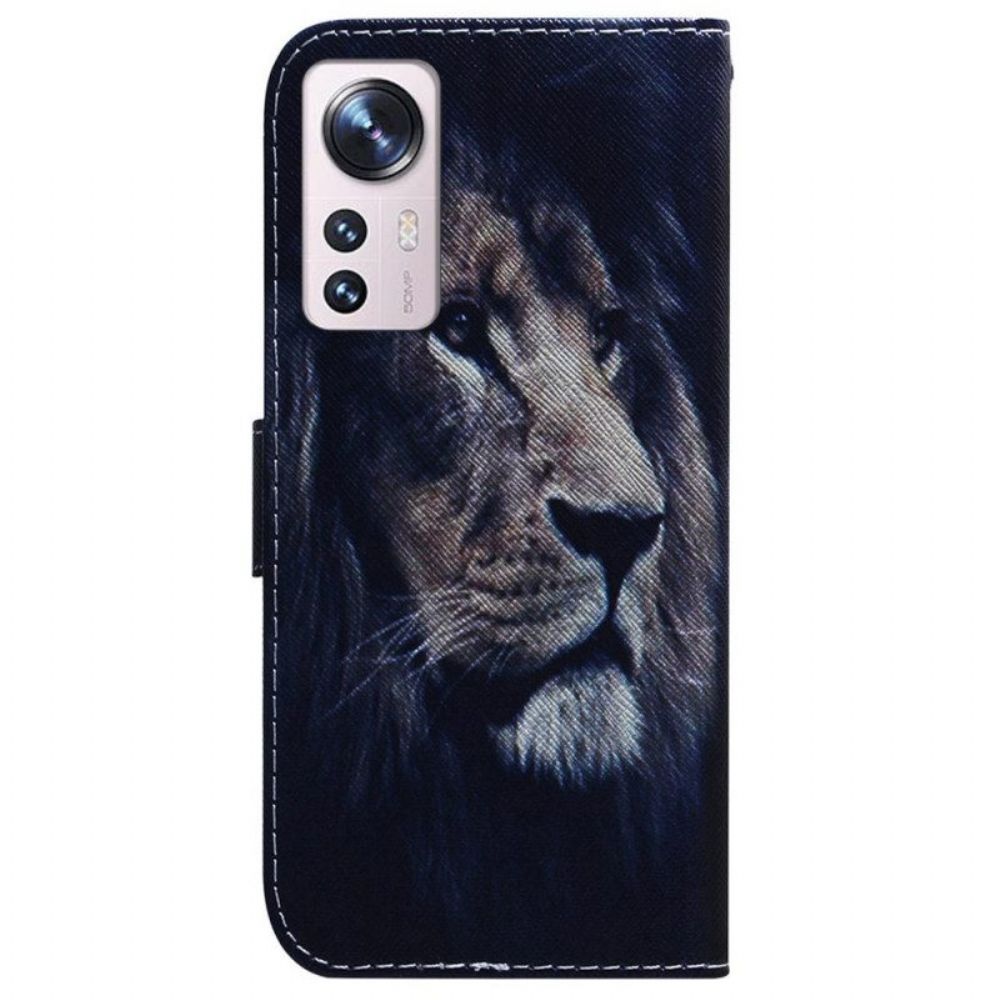 Leren Hoesje voor Xiaomi 12 Pro Leeuw