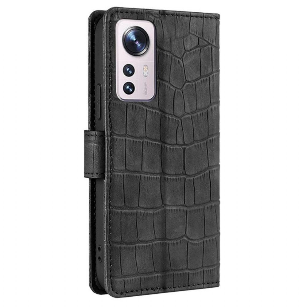 Leren Hoesje voor Xiaomi 12 Pro Skin-touch-krokodil