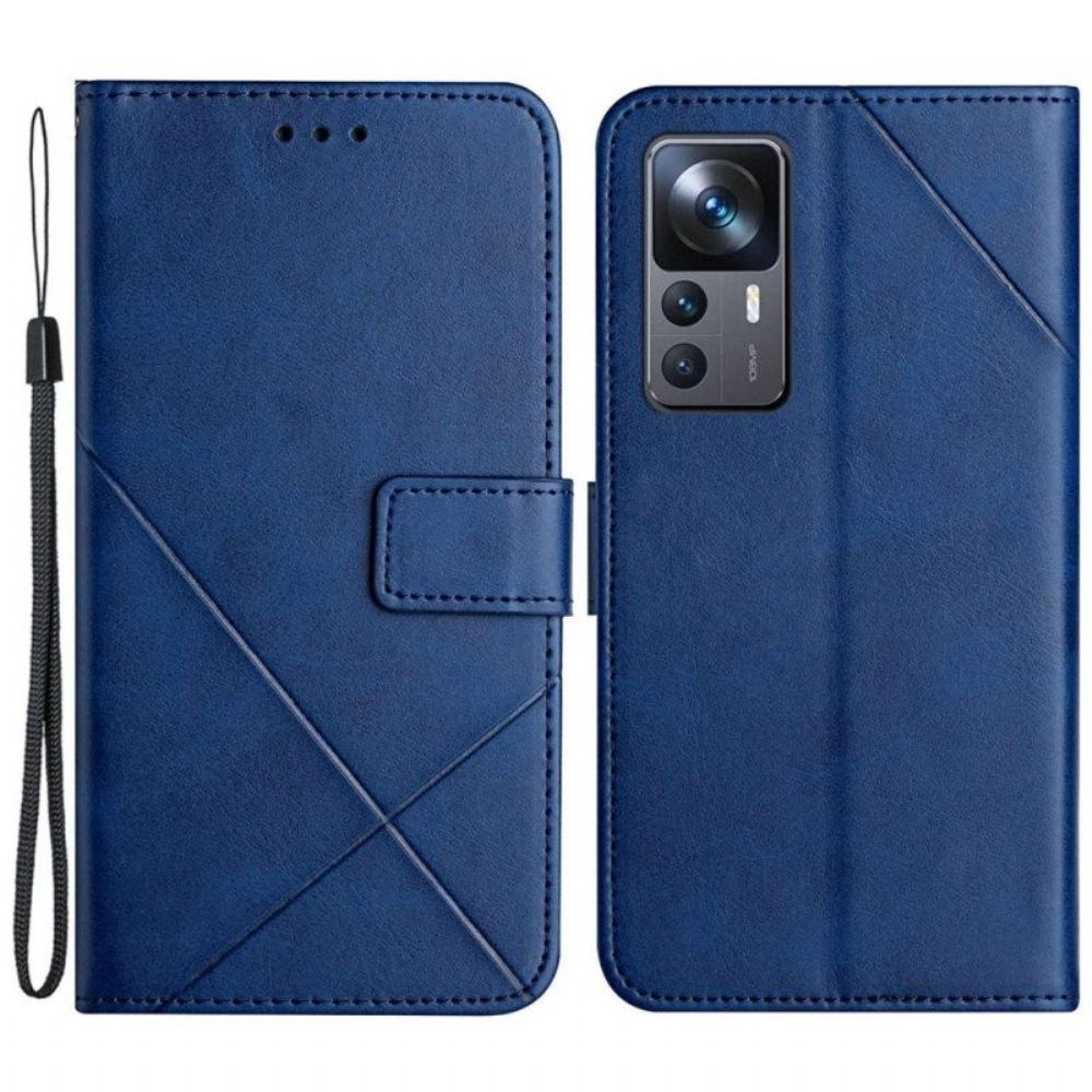 Leren Hoesje voor Xiaomi 12T / 12T Pro X Design Geo Lederen Stijl