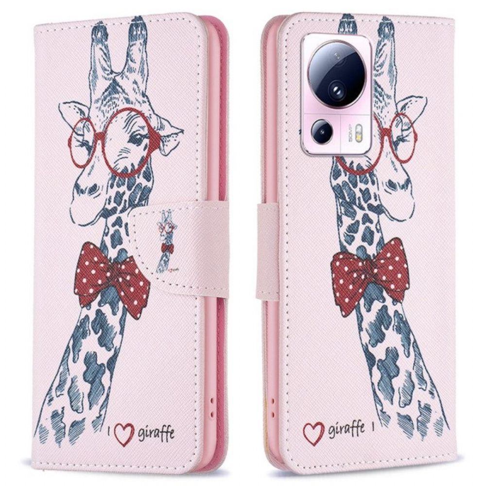 Leren Hoesje voor Xiaomi 13 Lite Slimme Giraf