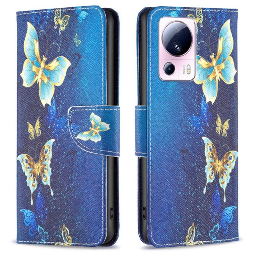 Leren Hoesje voor Xiaomi 13 Lite Vlinders