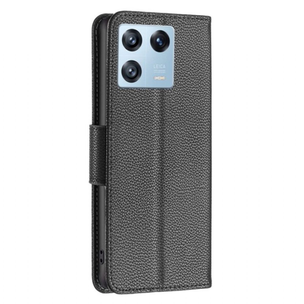 Leren Hoesje voor Xiaomi 13 Pro Lychee Schuine Sluiting